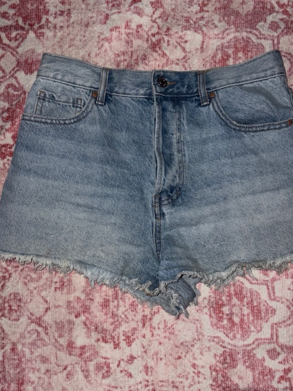 PacSun Light Blue High-Rise Denim Cutoff Shorts
